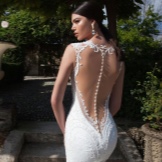 Berta nupcial costas abertas vestido de noiva