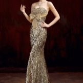 Golden evening dress from China