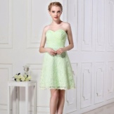 Light green bando dress for thin girls