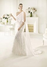 Бяла бохо шикозна сватбена рокля