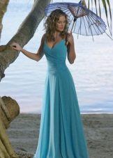 Modré svadobné plážové šaty