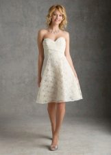 Midi wedding dress with lace