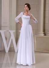 Vestido de noiva estilo grego com mangas de renda