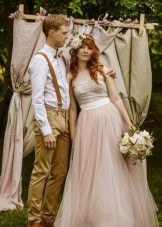Rustic pastel wedding dress