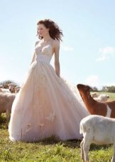 Rustic embroidered wedding dress