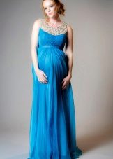 Синя сватбена рокля за майчинство