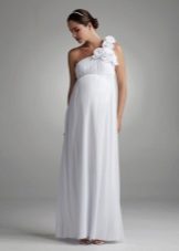 Сватбена рокля за майчинство с едно рамо