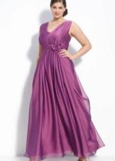 Empírové fialové večerné šaty