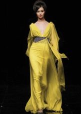 Žuta večernja grčka haljina