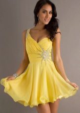 Krátke žlté šaty