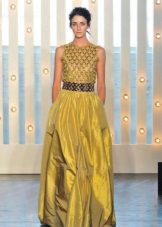 ג'ני פקהאם שמלת ערב צהובה פלאפית