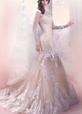 Gabbiano sirēna mežģīņu kāzu kleita
