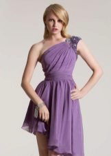 Violetinė šifono suknelė su cirkoniais