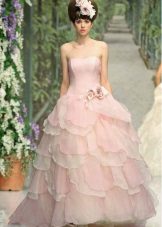 Princezná ružové svadobné šaty