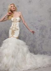 Morská panna svadobné šaty s výšivkou