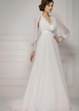 Wedding dress with removable sleeves