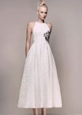 Midi вечерна абитуриентска рокля бяла 2016 г.