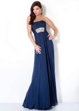 Empire Style Blue Prom Dress