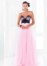 gaun prom merah jambu dan hitam