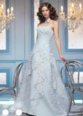 Vestuvinė suknelė su linija, šviesiai mėlyna