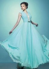 Empire-style turquoise wedding dress