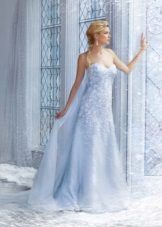 Sky blue wedding dress
