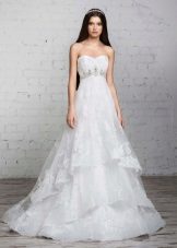 فستان زفاف من Romanova ألف خط مع تنورة متعددة الطبقات