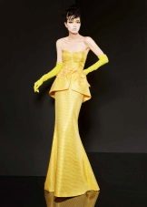 Gelbes Meerjungfrau Abendkleid