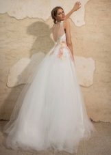 Elegantné svadobné šaty a-line s výstrihom vzadu