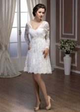 Hadassah Pendek Pakaian Perkahwinan A-line dari Pearl