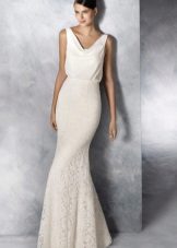 Balta viena paprasta vestuvinė suknelė