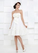 Проста бяла къса сватбена рокля Kookla