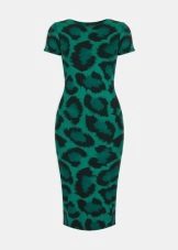 Leoparda zaļa kleita