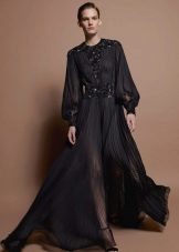 Zwarte pure chiffon jurk