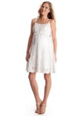 Къса рокля за майчинство бяла