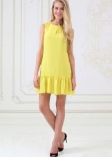 Mesačné svetlo žlté šaty pre blondínku