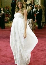 שמלת הריון כותנה לבנה חגיגית