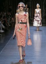 Kırmızı Çizgili Dolce & Gabbana Vintage Elbise