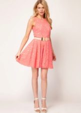 Lace pink dress