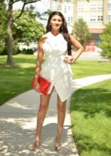 Бяла асиметрична лятна рокля