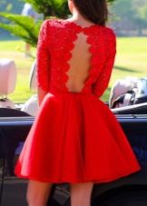  Baby Doll Dress Red Open Back
