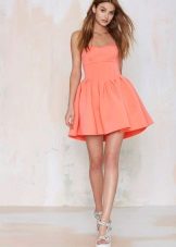 Peach neopreen jurk