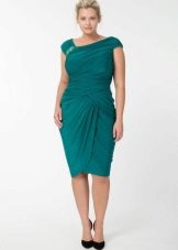 Viscose dress with drapery for obese girls