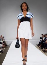 Nautical style summer dress with white skirt