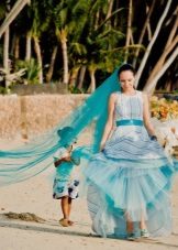 Námornícke modré svadobné šaty
