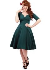 50'lerin vintage yeşil elbise
