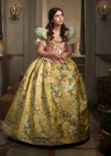 Geltona baroko suknelė