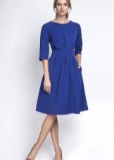 Синя зимна рокля Midi