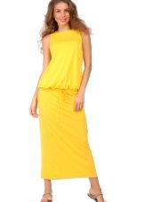 فستان محبوك أصفر