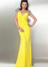 Žuta pletena haljina sirena